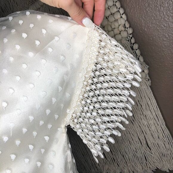 Jessica McClintock Cream Lace Overlay Blouse - Picture 4 of 9